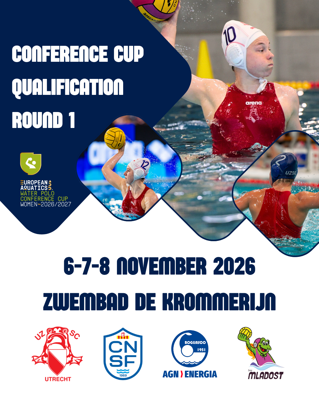 UZSC Dames 1 ontvangt Europees waterpolo in de Krommerijn: tickets voor de Conference Cup nu te koop!