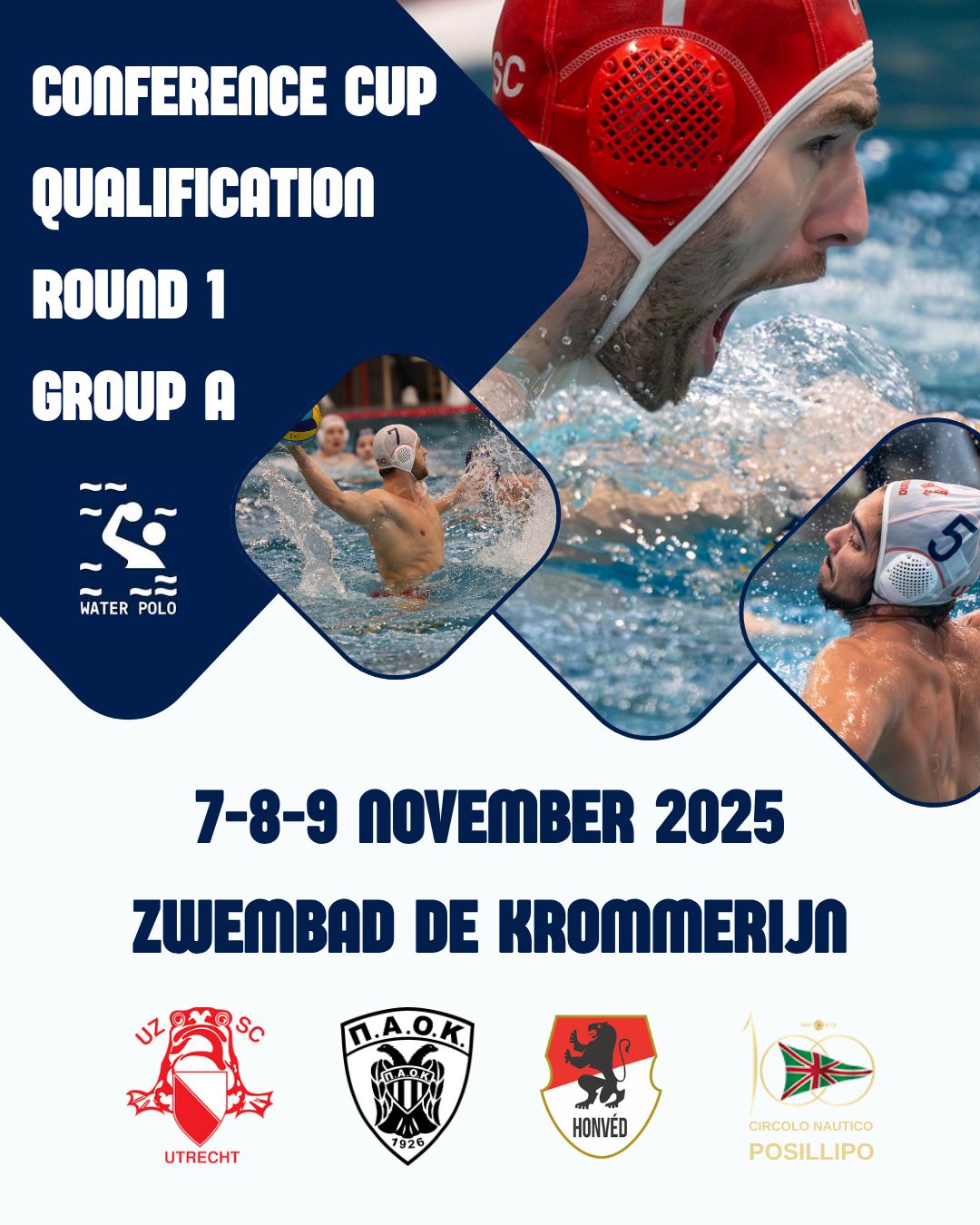UZSC Heren 1 verwelkomt Europese waterpolotop in Utrecht | Conference Cup 7-9 november